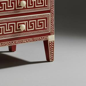 Mesa de Cajones con Incrustaciones de Hueso de ILAHI, Diseño Moderno con Detalles de Ágata, Almacenamiento de Tres Niveles, Mueble Portátil para el Hogar - Product Image 2