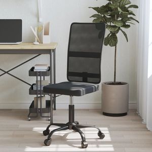 Chaise de bureau en tissu maillé noir 100% polyester avec structure en métal et contreplaqué, confortable et élégante - Product Image 1