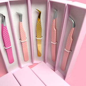 Pinzas para Extensión de Pestañas Fabricadas en Pakistán con Logotipo Personalizado Impreso para Pestañas con Punta Curva - Product Image 2
