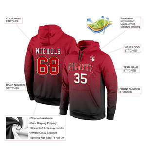 Custom Stitched Black <b>Red</b> White Fade Fashion Sports Pullover <b>Sweatshirt</b> Hoodie Premium Streetwear Comfortable Athletic Style - Product Image 2