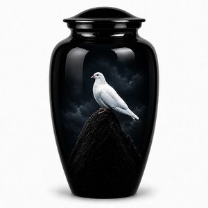 Hermosa Pegatina Conmemorativa con Diseño de Pavo Real Azul Verde y Urna de Cremación Esmaltada para Cenizas Humanas - Product Image 6