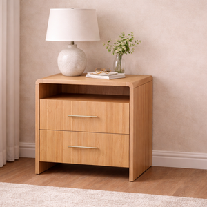 Modern Wooden Bedroom Nightstand With 2 Drawers <b>Bedside</b> <b>Storage</b> Table Custom Design Wholesale Furniture - Product Image 3
