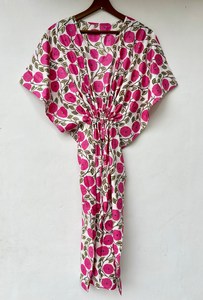 Robe kaftan sans manches en coton à imprimé tropical, décontractée, pour l'été, vêtement de plage pour femmes, vêtement de détente, Naaz Textile - Product Image 4