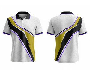 Polo imprimé par sublimation, style bouclier, vêtements de sport, coutures durables pour hommes, femmes, jeunes, séchage rapide, polo actif Dry-Fit - Product Image 4