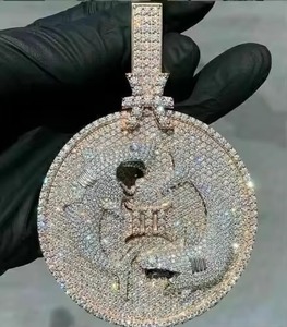 Colgante de Moissanita con Signo Zodiacal Géminis, Colgante Hip Hop Iced Out de Plata 925, Colgante de Cumpleaños, Joyería de Géminis, Joyería de Astrología - Product Image 6