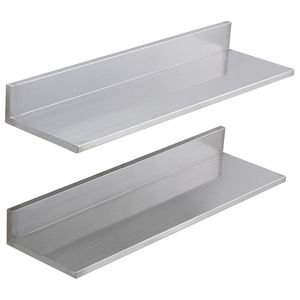 8.6\" X 30\" Commercial <b>Wall</b> <b>Mounted</b> Stainless Steel Floating <b>Shelves</b> 44 Lbs Load Capacity Heavy Duty Backsplash 44 Lbs Load - Product Image 5