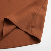 Vestido Abaya Midi de Manga Larga para Mujer, Color Sólido, Cuello Regular, Algodón/Poliéster, Elástico en 4 Direcciones, Antiarrugas, Modesto