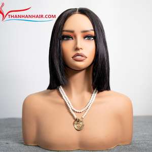 SUPER OFERTA Pelucas Bob lisas con extensiones de cabello de colores, 12 pulgadas, peluca con cierre 2x4 con raya al medio - Product Image 2