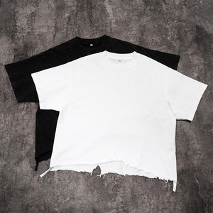 T-shirt d'été 100 % coton à faible MOQ, fabrication en gros, t-shirts personnalisés effet vieilli, t-shirt décontracté de luxe pour hommes - Product Image 3