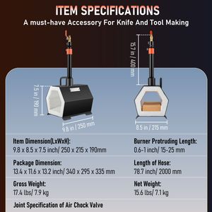 Fornace Portatile a Bruciatore Singolo a Propano, Mini Forno di Grande Capacità per la Forgiatura di Coltelli, per Fabbri e Maniscalchi, Macchinari per la Lavorazione del Metallo - Product Image 3