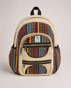 Wholesale Unisex Hemp Cotton Backpack 40% Hemp 60% Cotton Nepalese Woven Travel School Bag - Product Image 3
