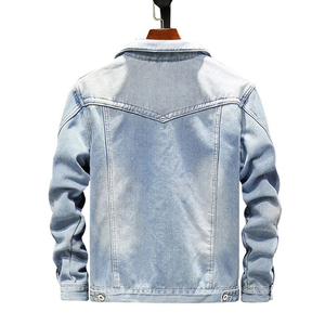 OEM High Quality 100% Cotton zipper Denim <b>Jacket</b> for <b>Men</b> with rhinestones Custom Embroidery Logo Streetwear red <b>men</b> Jeans <b>Jacket</b> - Product Image 2