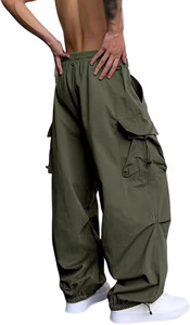 Pantalones Cargo de Nylon Verde Oliva para Hombre, Corte Holgado, Estilo Urbano, Multibolsillos, Joggers, Fabricante Personalizado, Suministro al por Mayor - Product Image 3