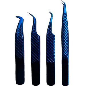 Juego Profesional de Pinzas para Pestañas de Acero Inoxidable de 2 Piezas, Antimagnéticas, con Puntas Rectas y Curvas de Precisión, Diferentes Estilos - Product Image 4