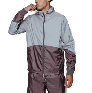 Ensemble de survêtement à capuche pour homme, style sportif, blocs de couleur, manches longues, fermeture éclair sur le devant, poches latérales, idéal pour l'automne - Product Image 2