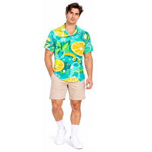 Mens Resort Beach <b>Shirt</b> Sublimation Print Quick Dry Lightweight <b>Tropical</b> Button Up Summer Holiday Casual Clothing Top - Product Image 4