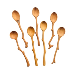 Vietnam Manufacturer Tree Wooden <b>Spoon</b> Red Pine Wood Carved Handle for Kitchen Cooking Serving Utensil Use - Product Image 1