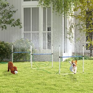 Set di 6 Pezzi per Addestramento Agility Cani, Ostacoli in Gomma Impermeabile, Tubo Spruzza Acqua, Fischietto, Pesi Personalizzati SAP, Borsa da Trasporto Bianca - Product Image 2