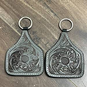 Aryan Exports 2026 New Latest Sale Tooled Leather Brown <b>Key</b> Chain Genuine Leather <b>Ring</b> <b>Key</b> Holder <b>Accessory</b> For Home Office Gift - Product Image 3