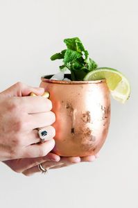 Copper cocktail cup set for elegant premium drink experiences hammered finish metal cups durable reusable premium bar <b>mugs</b> - Product Image 2