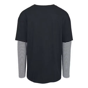 Camiseta de manga larga de doble capa con estampado gráfico personalizado para hombre, estilo vintage, informal, de algodón. - Product Image 2