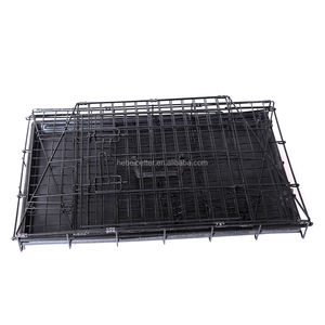 İki eğimli duvarlı otomobiller için dayanıklı Modern köpek kafesleri İki kapılı çelik tel çerçeve plastik tepsi - Product Image 5