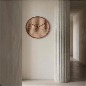 Wooden Wall <b>Clock</b> Antique Style Single Face Quartz Needle <b>Clock</b> Handcrafted Decor <b>Battery</b> Modern Design for Living Room Office - Product Image 4