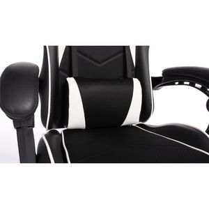 Sedia da Gaming DEEPfurniture E Sports Bianca, Comoda e Sicura in Materiale PU, Sedile da Auto con Spugna Sagomata e Funzioni Massaggianti - Product Image 6
