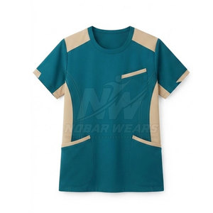 Blouse médicale professionnelle à manches courtes et col rond pour personnel infirmier, équipes cliniques et laboratoires - Product Image 2