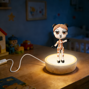 Lámpara LED 3D con Forma de Jirafa, Luz Nocturna con Cable USB Tipo A, Control de un Botón, Brillo Suave, Tamaño Pequeño, Decoración para Dormitorio y Regalo - Product Image 4