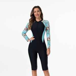 Traje de Baño de Una Pieza de Alta Calidad y Transpirable con Estampado por Sublimación de Manga Larga para Mujer, Traje de Surf, Ropa Deportiva de Verano - Product Image 3