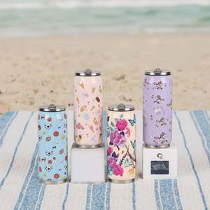 Botella de Agua Personalizada de Acero Inoxidable, Doble Pared Aislada, Tipo Lata de Cerveza, para Sublimación, con Tapa y Pajita - Product Image 1