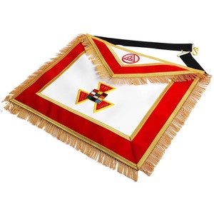 Delantal de Capítulo del Arco Real de Ex Arcipreste Rojo con Bordado a Mano y Flecos, de Apariencia Premium y Material Duradero para Usted - Product Image 4