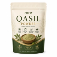 Poudre de Qasil Premium avec Emballage en Sachet de 200g, Poudre de Feuilles de Qasil 100% Naturelle Pure pour le Nettoyage du Visage, les Soins de la Peau et les Soins des Cheveux