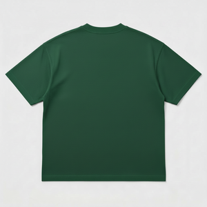 T-shirt en molleton épais 260 GSM en polyester/coton de qualité supérieure pour homme, avec logo personnalisé imprimé sur le devant, coupe oversize décontractée à épaules tombantes - Product Image 3