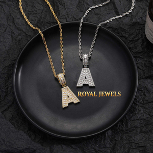 925 <b>Silver</b> Moissanite Letter Pendant Iced Out Initial <b>Charm</b> Hip Hop Jewelry for Men Women Party Gift - Product Image 3