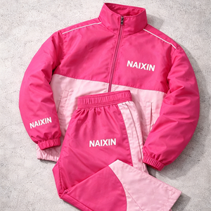 Ensemble de survêtement Jaffico International rose, color-block, manches longues, à capuche, décontracté, réversible, 100 % coton biologique, séchage rapide - Product Image 1