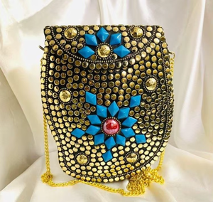Indian Vintage Style Handmade High Grade Brass Handbags for Women <b>Silver</b> Plated Handicraft Clutches by HF Crafts by HF CRAFTS - Product Image 6