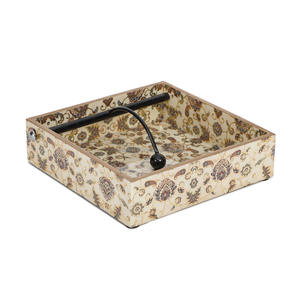 Boîte à mouchoirs en MDF rouge, revêtement en poudre porte-serviettes de conception rectangulaire élégante unique pour voiture de mariage, stockage de mouchoirs de style unique - Product Image 6