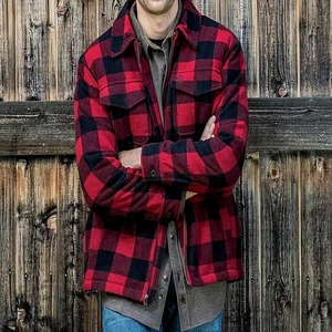 High Quality Jacket for <b>Man</b>, <b>Man</b> Jacket Plaid Flannel Shirts Thick Quilted Lined Long Sleeve Winter Shirt Cotton Coat Pockets - Product Image 4