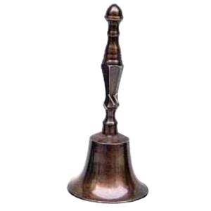 Campana de mano antigua para el hogar, campanilla decorativa, artesanía de Metal sólido, Cascabel, decoración navideña para vacaciones - Product Image 1