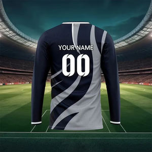 Camisetas de Manga Larga con Cuello en V para Hombre, Sublimación Completa, Impresión 3D, Diseño y Talla Personalizados, 100% Poliéster Transpirable - Product Image 6