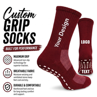 Chaussettes de football personnalisées à forte valeur ajoutée Chaussettes à prise en main d'usine Chaussettes antidérapantes