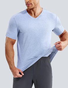 Camiseta Elegante con Cuello en V para Hombre, de Algodón Suave, Manga Corta, Informal, Cómoda, Transpirable, Ligera, Corte Ajustado, para Uso Diario - Product Image 2