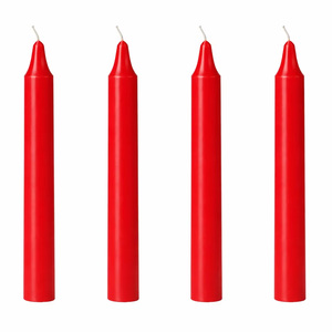 Velas de Parafina Rectas Rojas Hechas a Mano de 4 Pulgadas, Ecológicas, para Iglesias, Templos, Decoración del Hogar, Navidad - Product Image 1