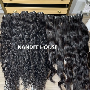 Paquets de cheveux humains Remy de haute qualité non transformés cuticule vierge brute alignée tissage de boucles italiennes Style crépus fermeture à lacet inde - Product Image 5