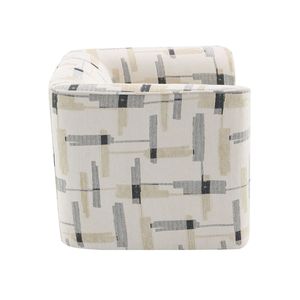Poltrona Girevole Darya in Tessuto Beige con Motivo per Soggiorno - Product Image 4