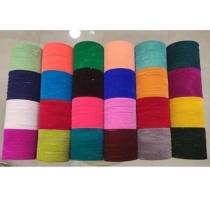 Conjunto de Brazaletes de Terciopelo Multicolor de Moda AMULYAM OVERSEAS |   Brazaletes Étnicos de Diseño para Mujer, de Aleación de Zinc con Baño de Terciopelo | - Product Image 1