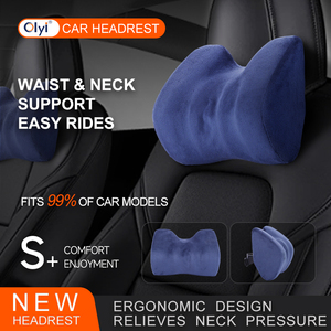 Bantal Leher Ergonomis Busa Memori Penyangga Sandaran Kepala Mobil untuk Mengemudi - Product Image 5