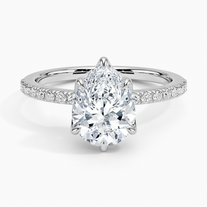 BOJ <b>Ring</b> 026 Pear Cut 925 <b>Silver</b> Antique Scroll Engraved Three Stone Diamond <b>Ring</b> 2ct D Color VVS1 Moissanite GRA Certified Sale - Product Image 1